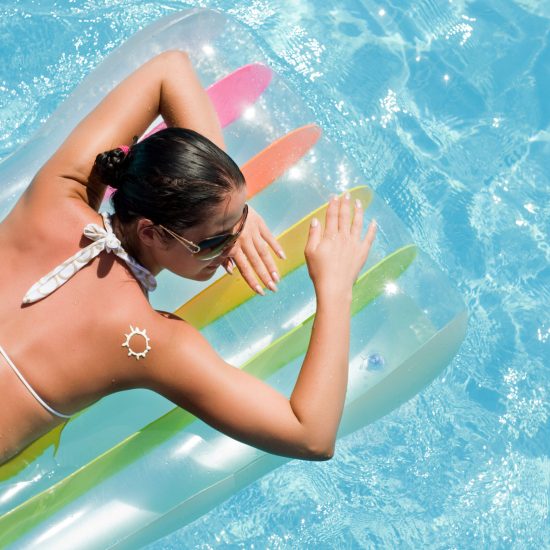 Clear and calm perfect pool water surface